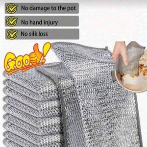 10pcs Metal Scouring Pads, Anti-Scratch Steel Wool Sponge, Multi-Purp